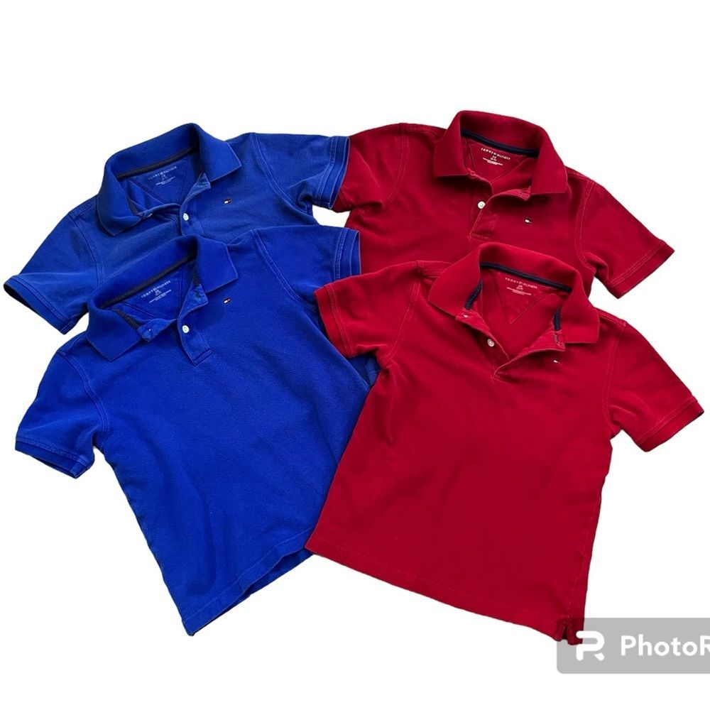 4 Tommy Hilfiger kids polos 2 red 2 blue great for twins